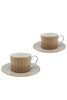 Mosaic Pattern Orange 2-Piece Tea Cup Set