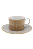 Mosaic Pattern Orange 6-Piece Tea Cup Set