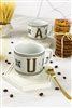 Hermione Monogram Porcelain Letter Mug - Letter U