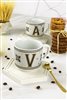 Hermione Monogram Porcelain Letter Mug - Letter V