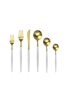 Globe 36 Pieces Matte Gold White Cutlery Set