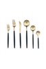Globe 36 Pieces Matte Gold Black Cutlery Set