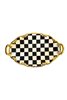 Checkered Black Oval Tray