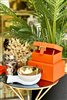 Decorative Orange Leather Box of 2