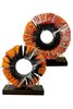 Fusion Glass Orange Black Disc Set