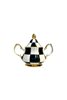 Checkered Black Handled Sugar Bowl