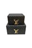 Dekoratif LV Desen Siyah 2'li Deri Kutu