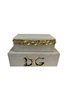 Dekoratif DG Desen Krem 2'li Kadife Kutu