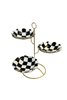 Checkered Black 3 Tier Cookie Holder & Presentation Bowl