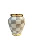 Checkered Grey 20cm Cube Vase