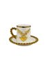 Deer Figured Beaded Single Coffee Cup Set