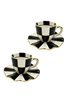 Checkered Black Gift Packed Set of 2 Cups