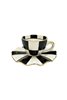Checkered Black Set of 6 Teacups