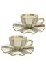 Checkered Gray Set of 2 Teacups