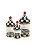 Checkered Black 3 Piece Glass Jar Set (22-25-30cm)