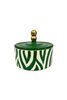 Ceramic Zebra Pattern Green Sugar Bowl / Turkish Delight Holder