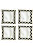 Checkered Black Square Cocktail Napkin 4 Pieces