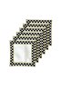 Checkered Black Square Cocktail Napkin 6 Pieces