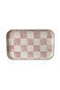 Checkered Pink Rectangular Presentation Tray
