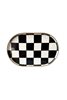 Checkered Black Oval Presentation Tray