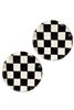 Checkered Black 2-Piece Cake Plate